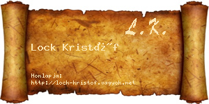 Lock Kristóf névjegykártya